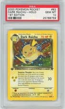 PSA 10 1st Edition Dark Raichu 83/82 Team Rocket Pokemon 2000 FIRST SECRET RARE!