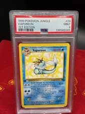 Vaporeon Non-Holo 28/64 Rare Pokemon Jungle 1st Edition PSA 9