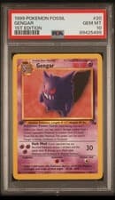 Pokemon Gengar Fossil 1st Edition NON Holo Rare #20 PSA 10 Gem Mint