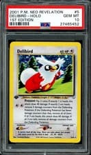 2001 Pokemon 1st Edition Neo Revelation #5 Delibird Holo PSA 10 GEM MINT! Pop 64