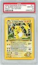 PSA 10 1st Edition Lt. Surge's Raichu 11/132 Gym Challenge Pokemon 2000