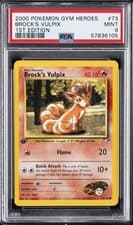 2000 POKEMON GYM HEROES 1ST ED #73 BROCK'S VULPIX PSA 9