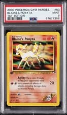 2000 POKEMON GYM HEROES 1ST EDITION #63 BLAINE'S PONYTA PSA 9