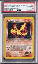 2000 POKEMON GYM HEROES HOLO-1ST EDITION #12 ROCKET'S MOLTRES PSA 10