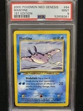 2000 Pokemon Neo Genesis 1st Edition Mantine 64/111 PSA 9 Mint