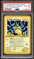 PSA 10 GEM MINT Lt. Surge's Electabuzz 6/132 Gym Heroes 1ST EDITION Pokemon Card