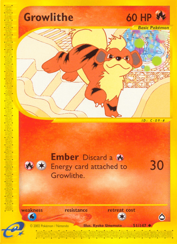 Growlithe — Aquapolis 51/182