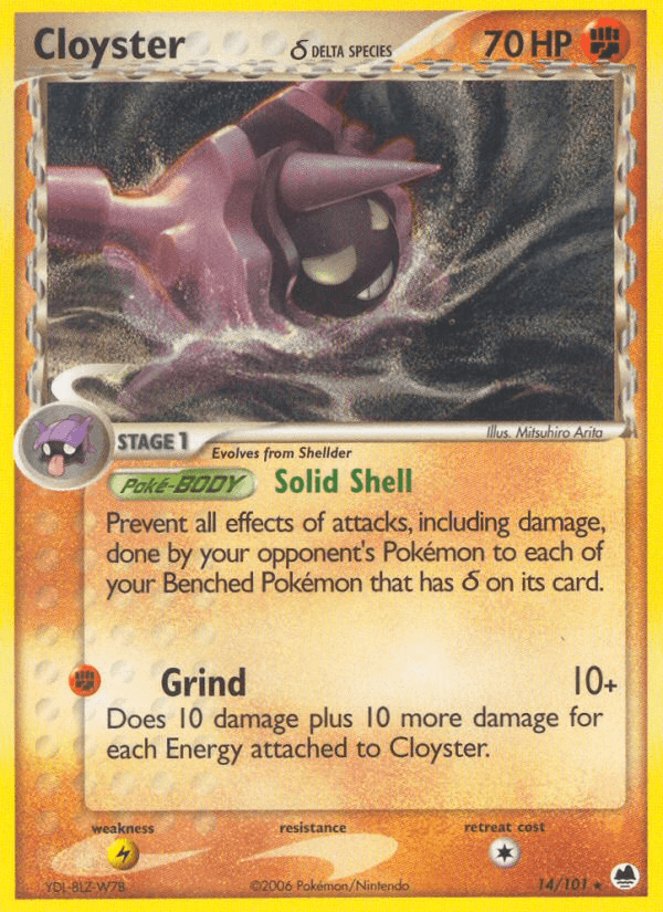 Cloyster δ — EX Dragon Frontiers 14/101