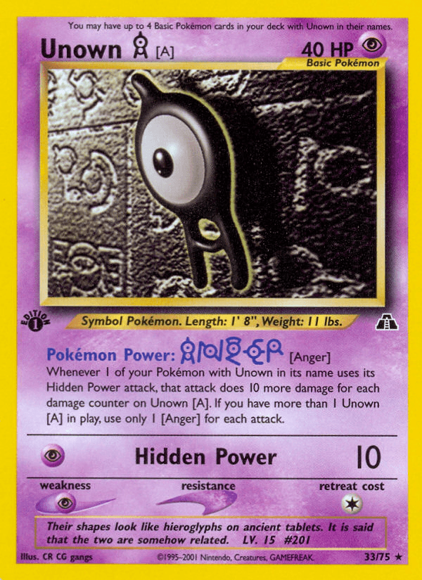 Unown [A] — Neo Discovery 33/75