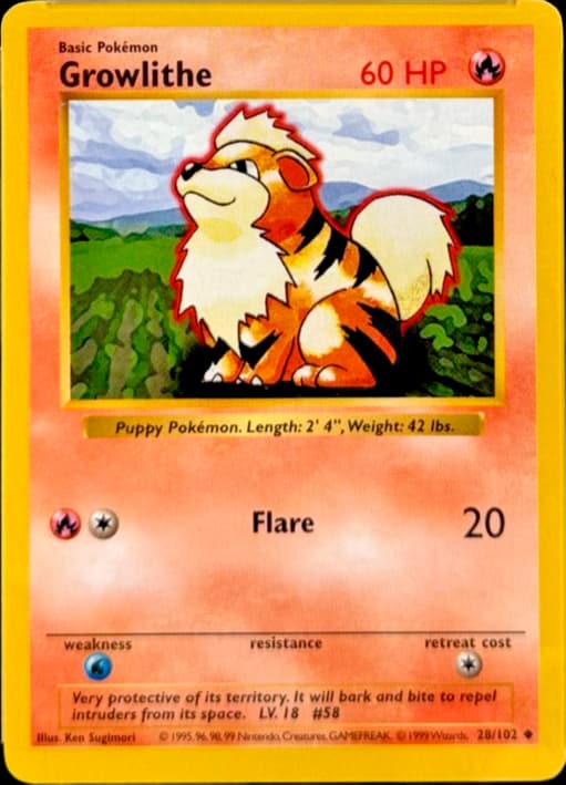 Growlithe — Base 28/102